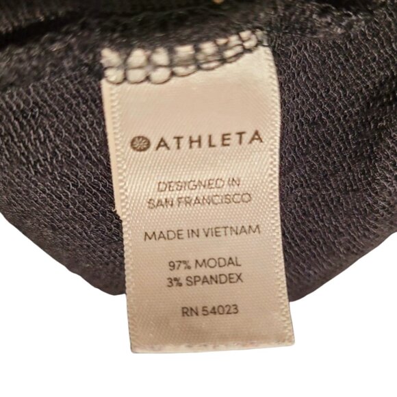 Athleta Black Modal Raw Edge Long Sleeve Tee Med Medium - Picture 6 of 7